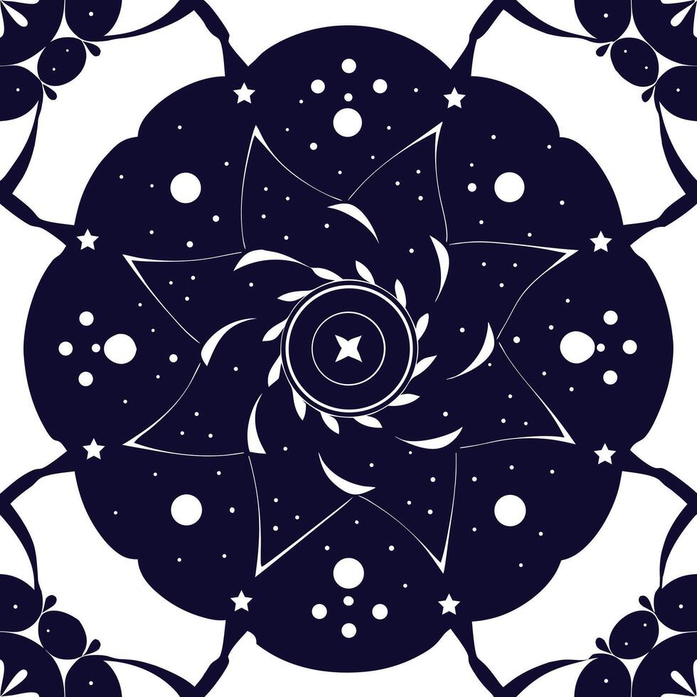 Seamless floral pattern design with abstract floral elements and vintage flower ornaments vector