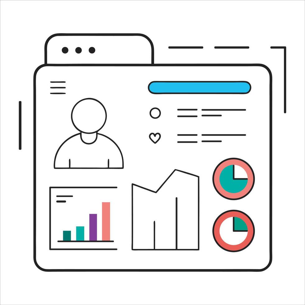 Minimalist web dashboard interface with graphs vector