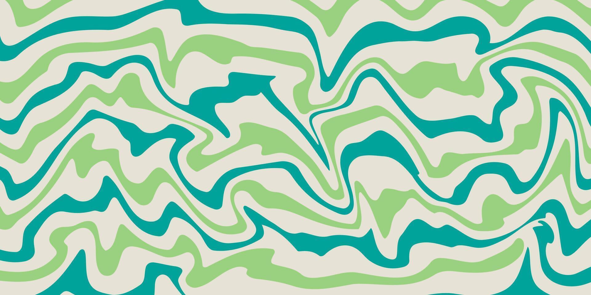Psychedelic wave background in pop art style. Trippy retro wallpaper. Design 60-70-s. vector
