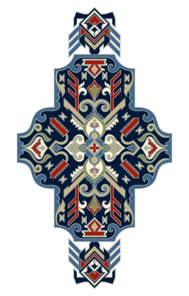 Geometric elements and symbolic patterns found in tribal textiles vector