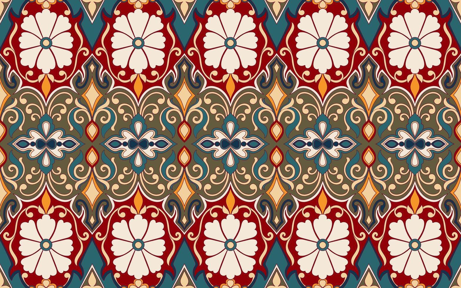 Seamless flowers, floral borders, fabric patterns, carpet elements, wallpaper, abstract vintage floral elements vector