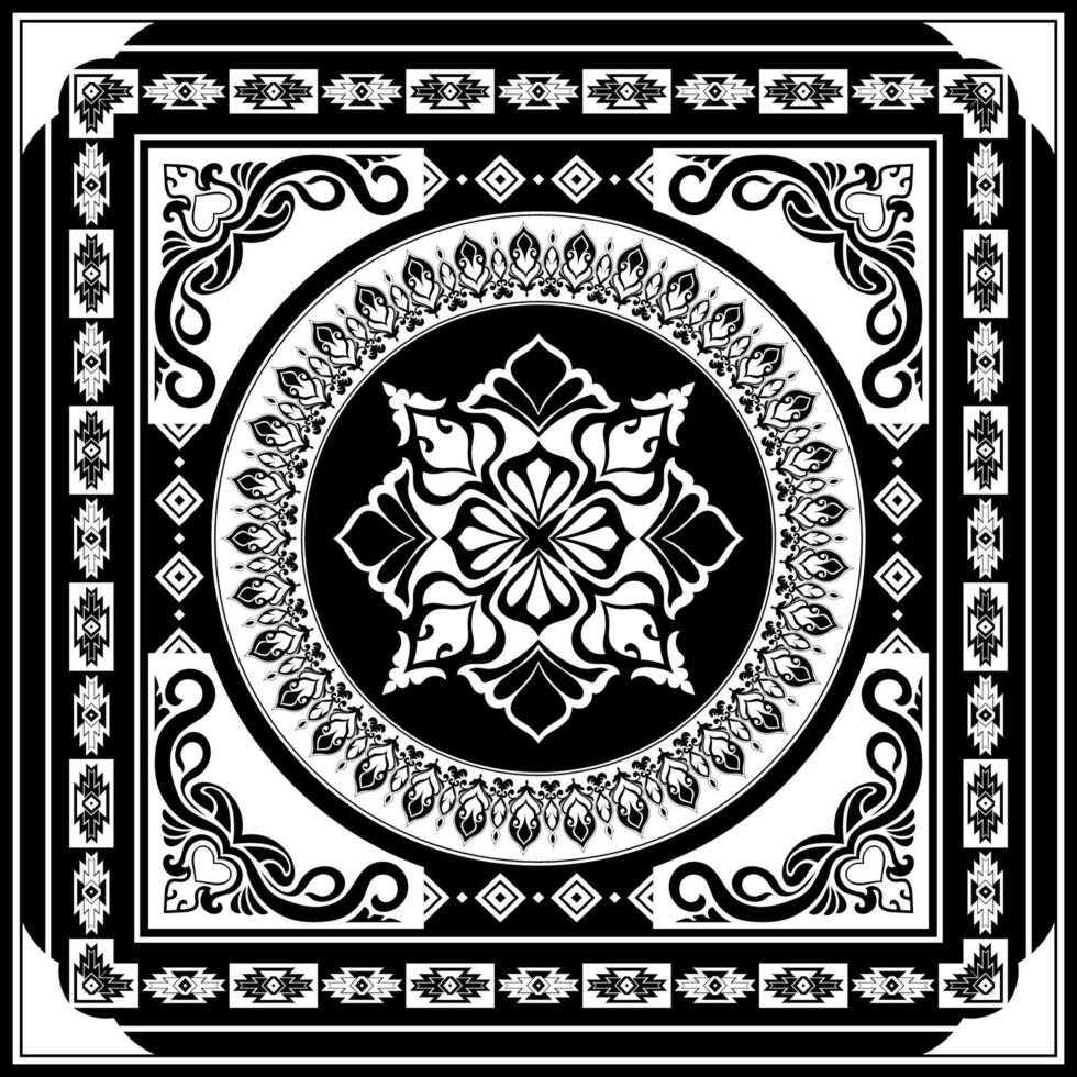 White abstract square pattern carpet, decorative pattern for scarf pattern vector