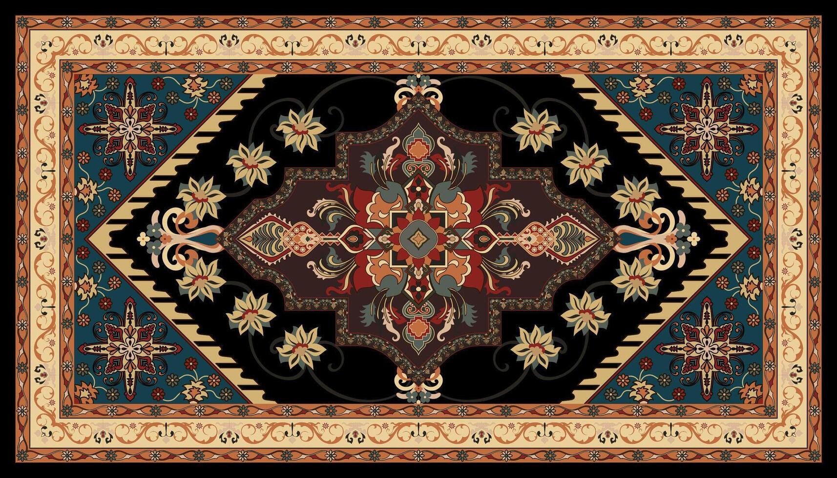 Complex carpets, Persian carpets, carpet patterns, ethnic tribal patterns vector