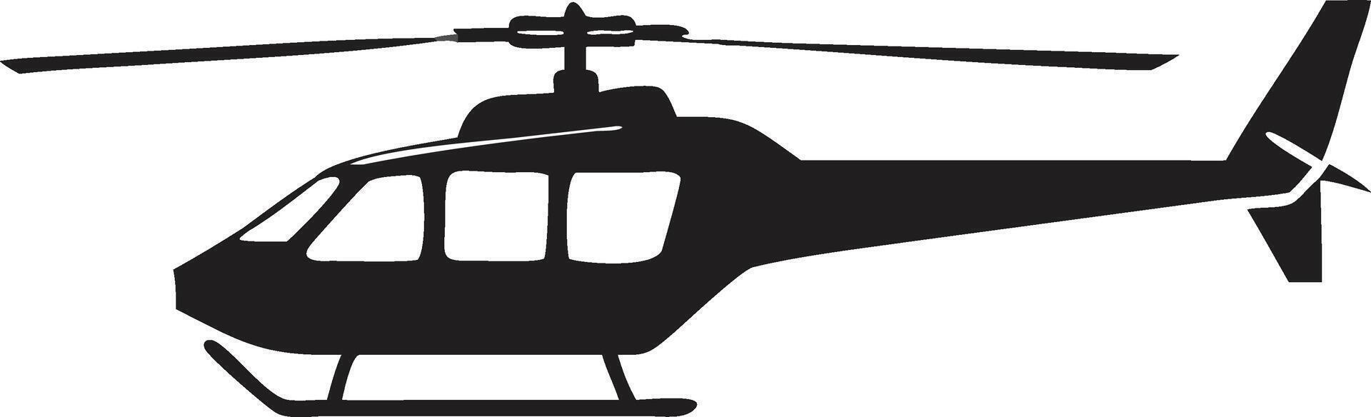 Stylized Helicopter Icon Clean Black and White Silhouette for Transport, Flight, and Adventure Themes vector