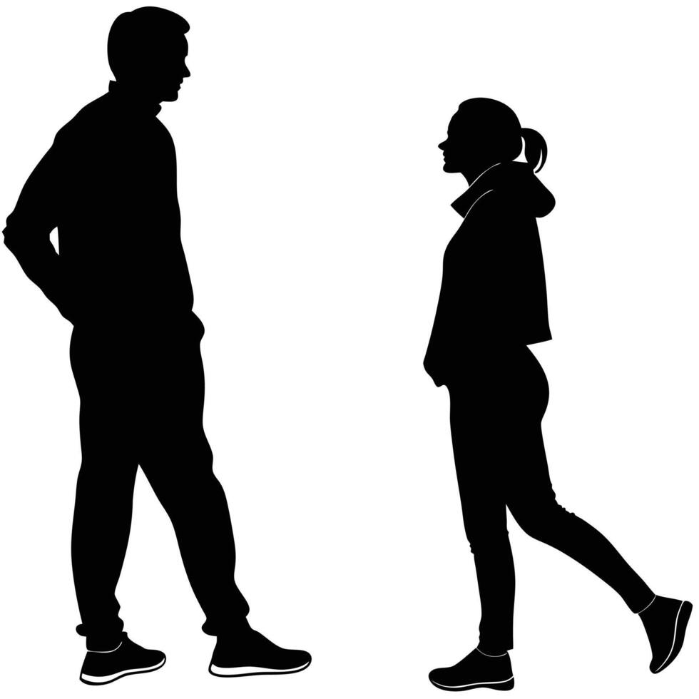 Full Body Silhouette of Person in Casual Wear Clean for Fashion and Everyday Concepts vector
