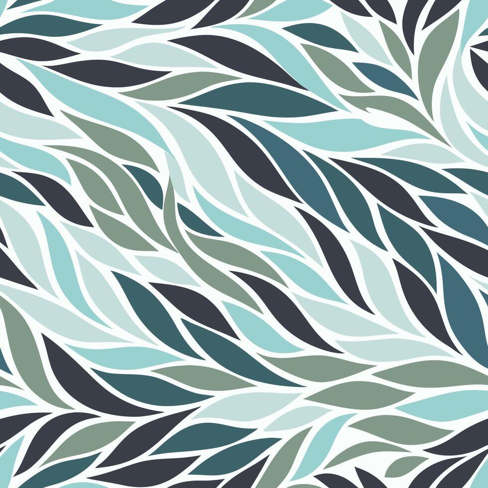 Abstract Leaf Pattern in Cool Tones Nature-Inspired Seamless Design for Elegant Backgrounds vector