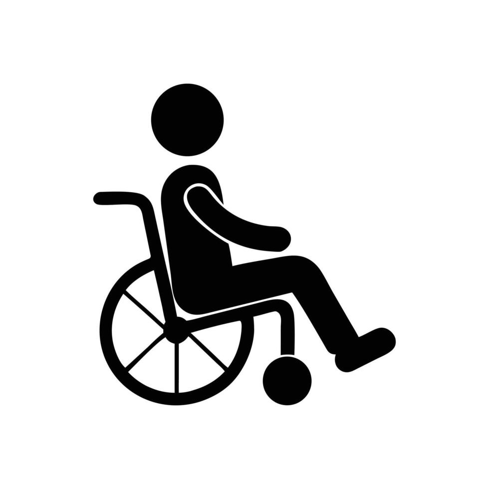 A glyph style icon of disabled person, Disabled sign isolated on white background vector