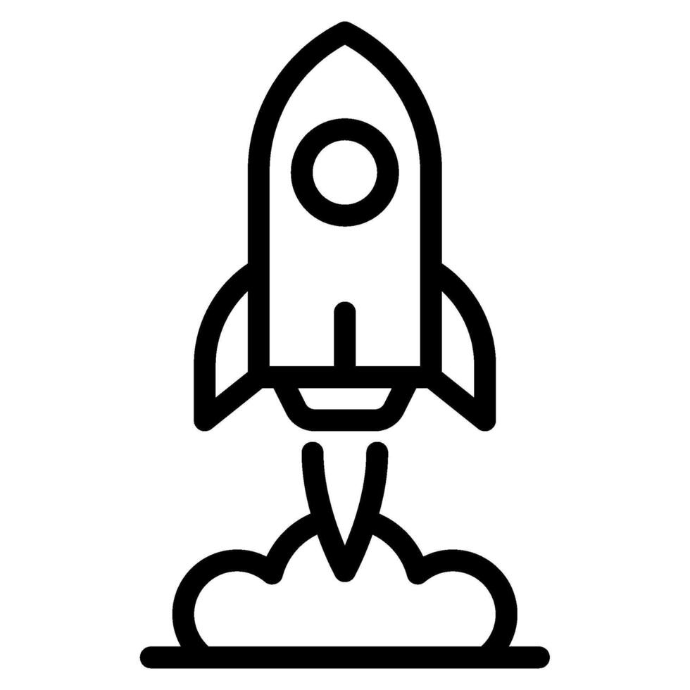 Rocket Launch Futuristic Space Icon vector