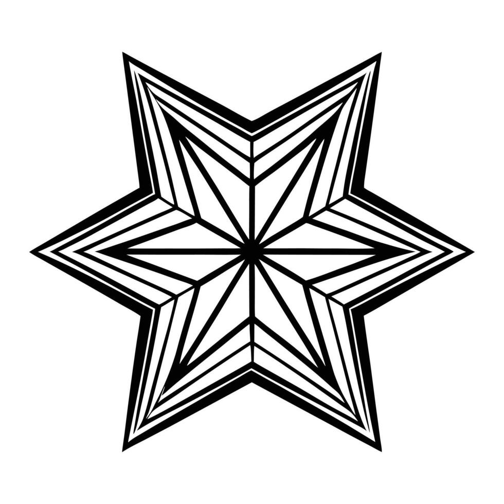 Abstract Black Star Shape, Geometric USA-Inspired Design vector