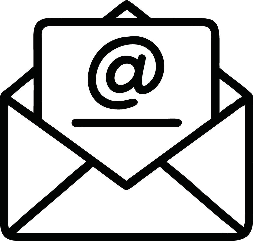 e mail icon on white background vector