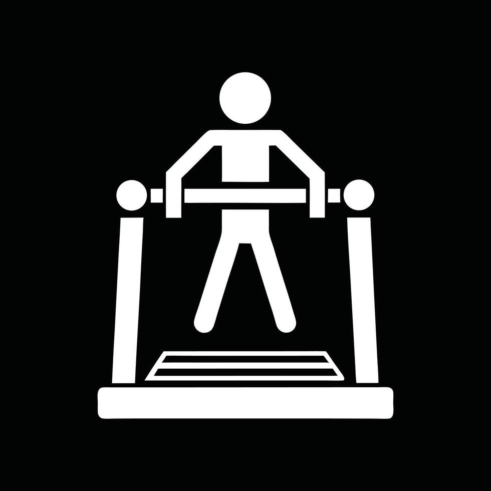 Simple Icon of Person on a Treadmill vector