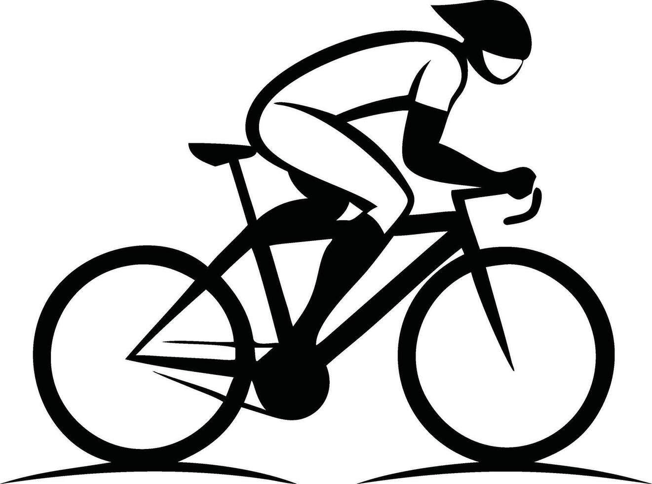 Silhouette of a cyclist in motion. vector