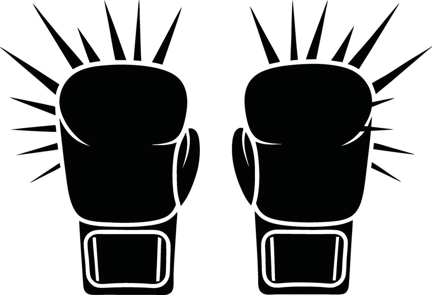 Pair of Spiked Boxing Gloves Silhouette vector