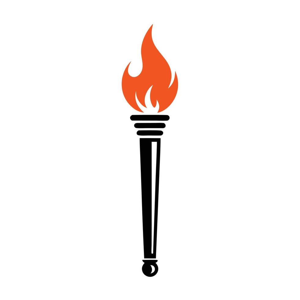 Torch Flame Icon Illustration Symbol Of Inspiration And Hope vector