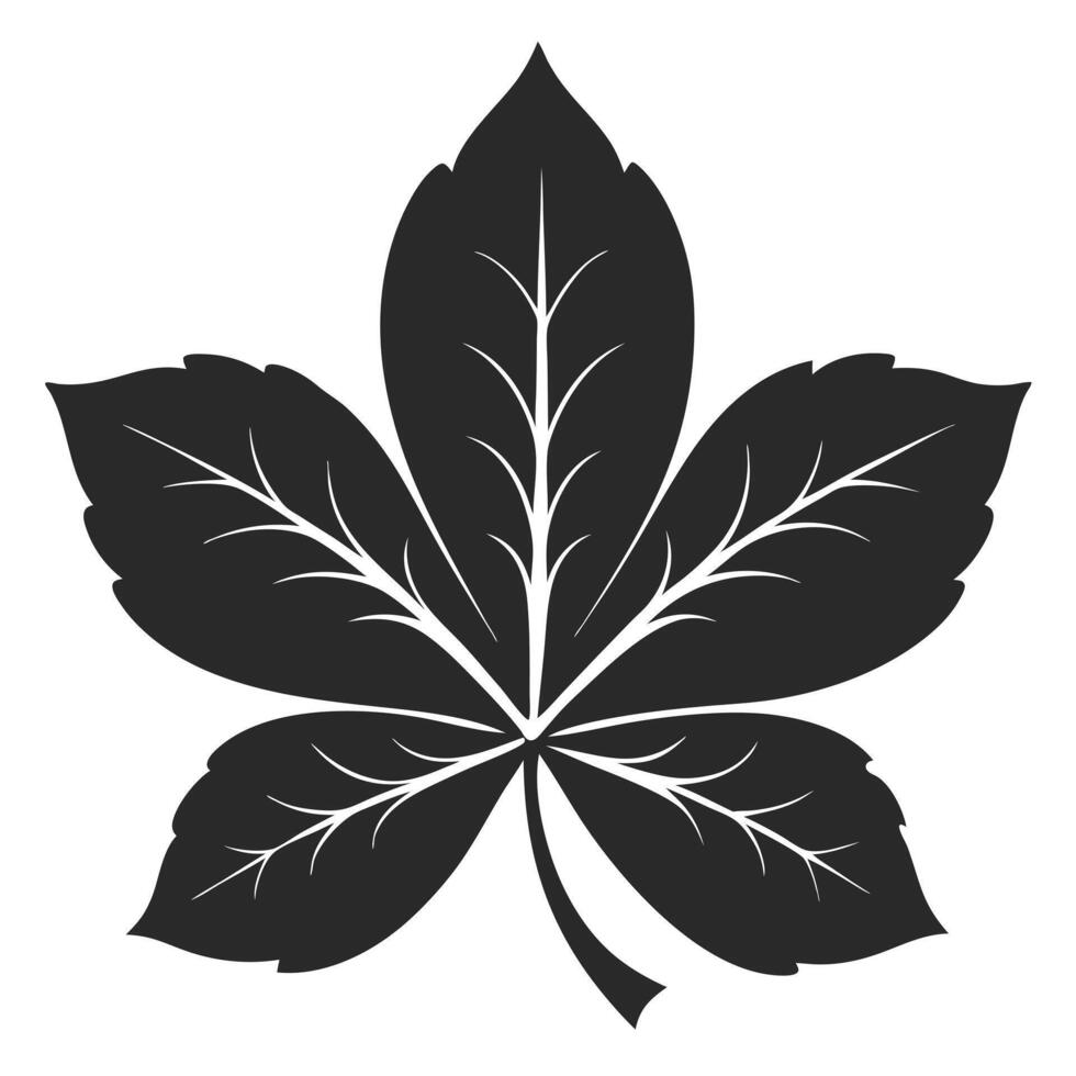 Chestnut Leaf Silhouette Illustration For Autumnal Designs And Nature Graphics vector