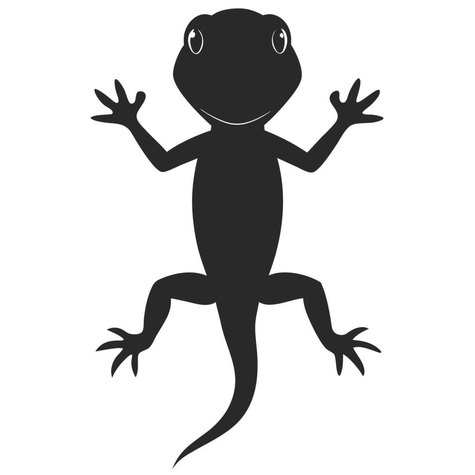 Cartoonish Lizard Silhouette Character Design For Childrens Books And Illustrations vector