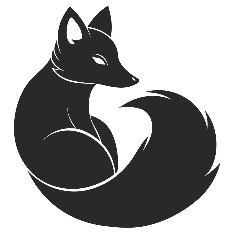 Elegant Fox Logo Design Illustration Isolated On White Background vector