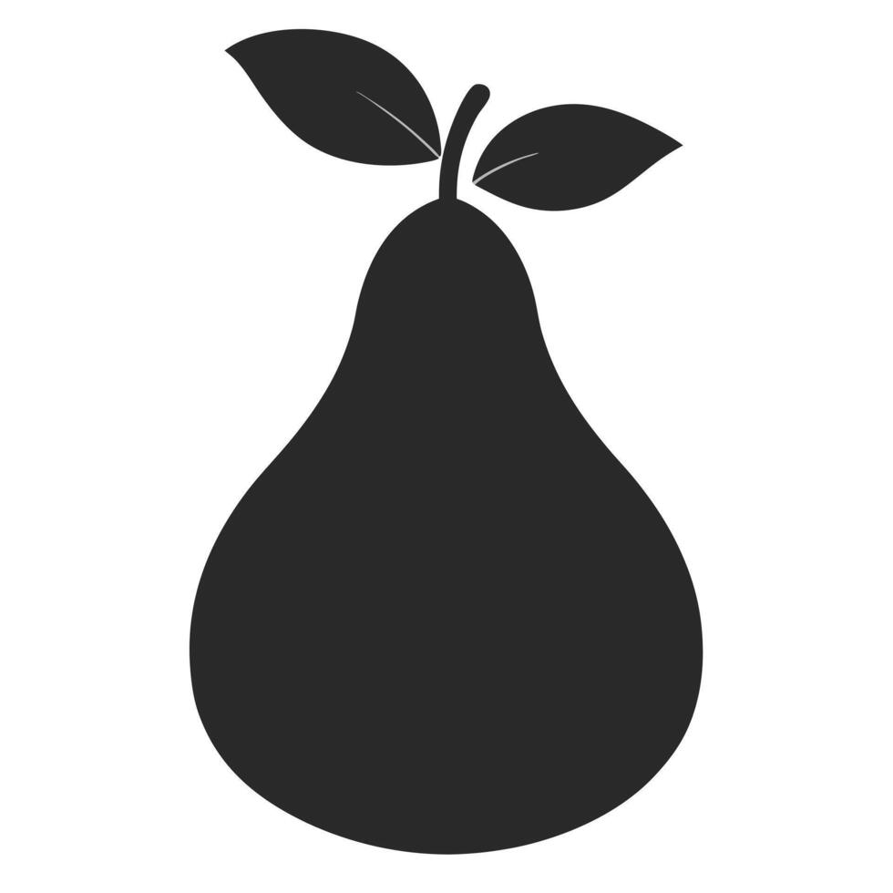 Simple Pear Illustration Minimalist Fruit Design Graphic Food Icon Silhouette vector