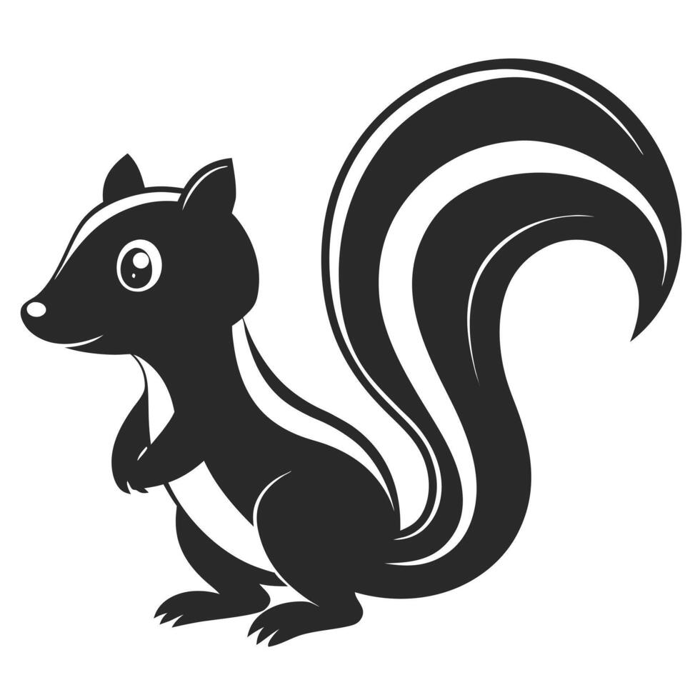 Cartoon Skunk Illustration Cute Animal Wildlife Design Graphic Element vector