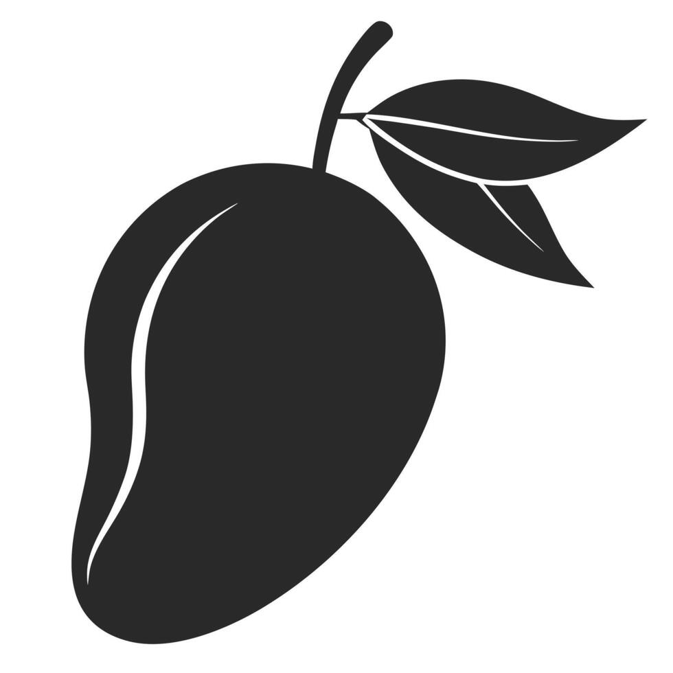 Illustration Of A Fresh Mango With Leaves Simple And Elegant vector