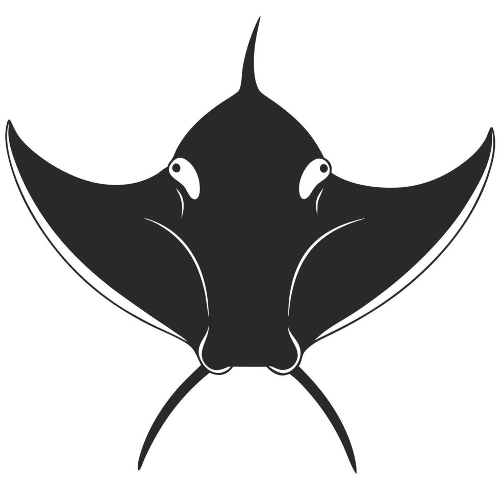 Stylized Manta Ray Illustration Marine Animal Graphic Design Element vector