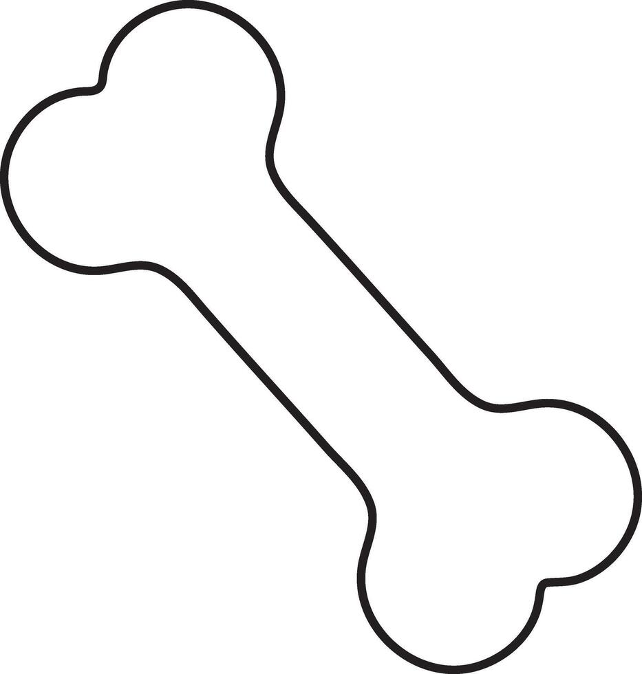 illustration, silhouette of a dog bone, simple linear icons, doodle and sketch style, hand-drawn, isolated on a white background vector