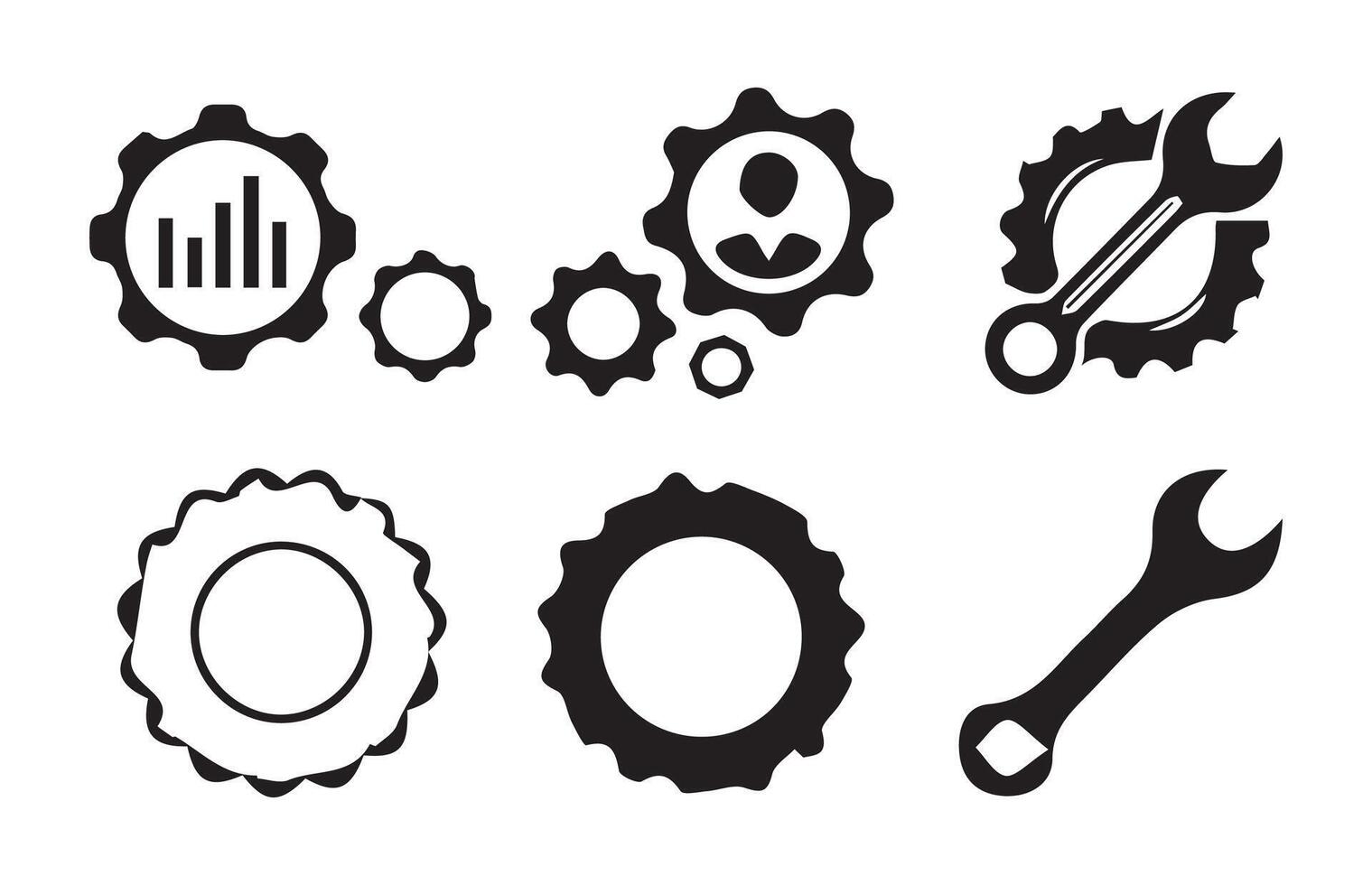 gears icons. Setting gears icon, cogwheel group. Settings. vector