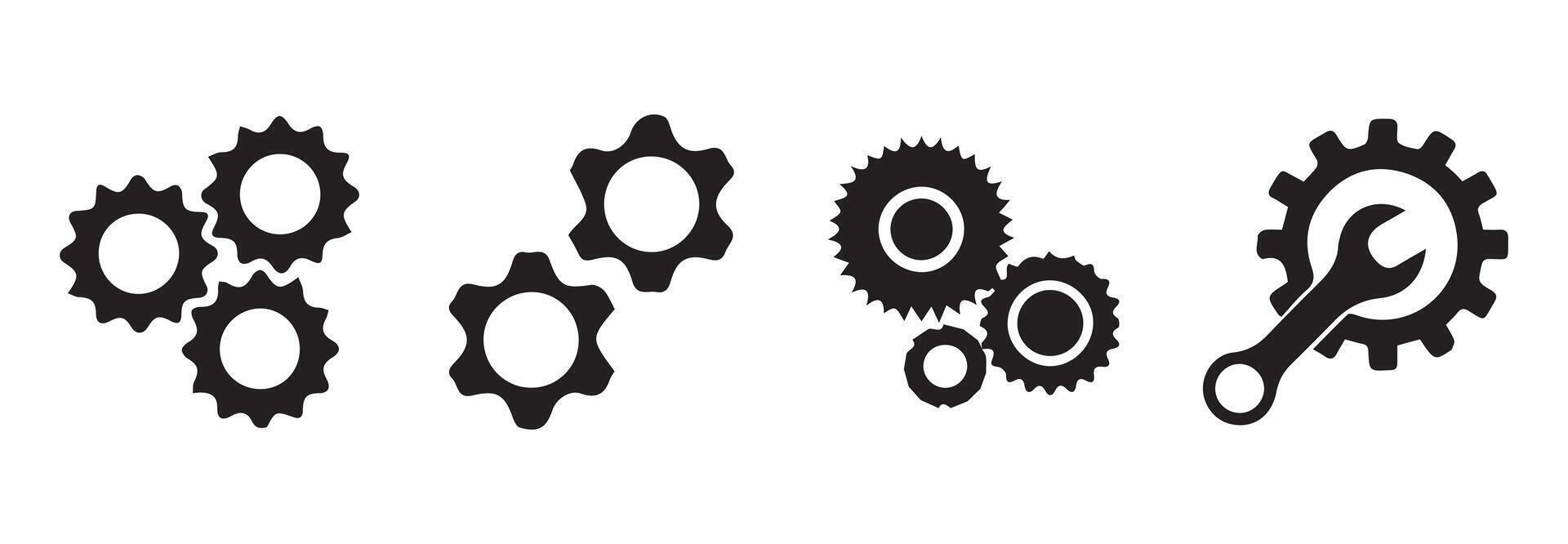 setting sign . cogs symbol . gear wheel mechanism vector