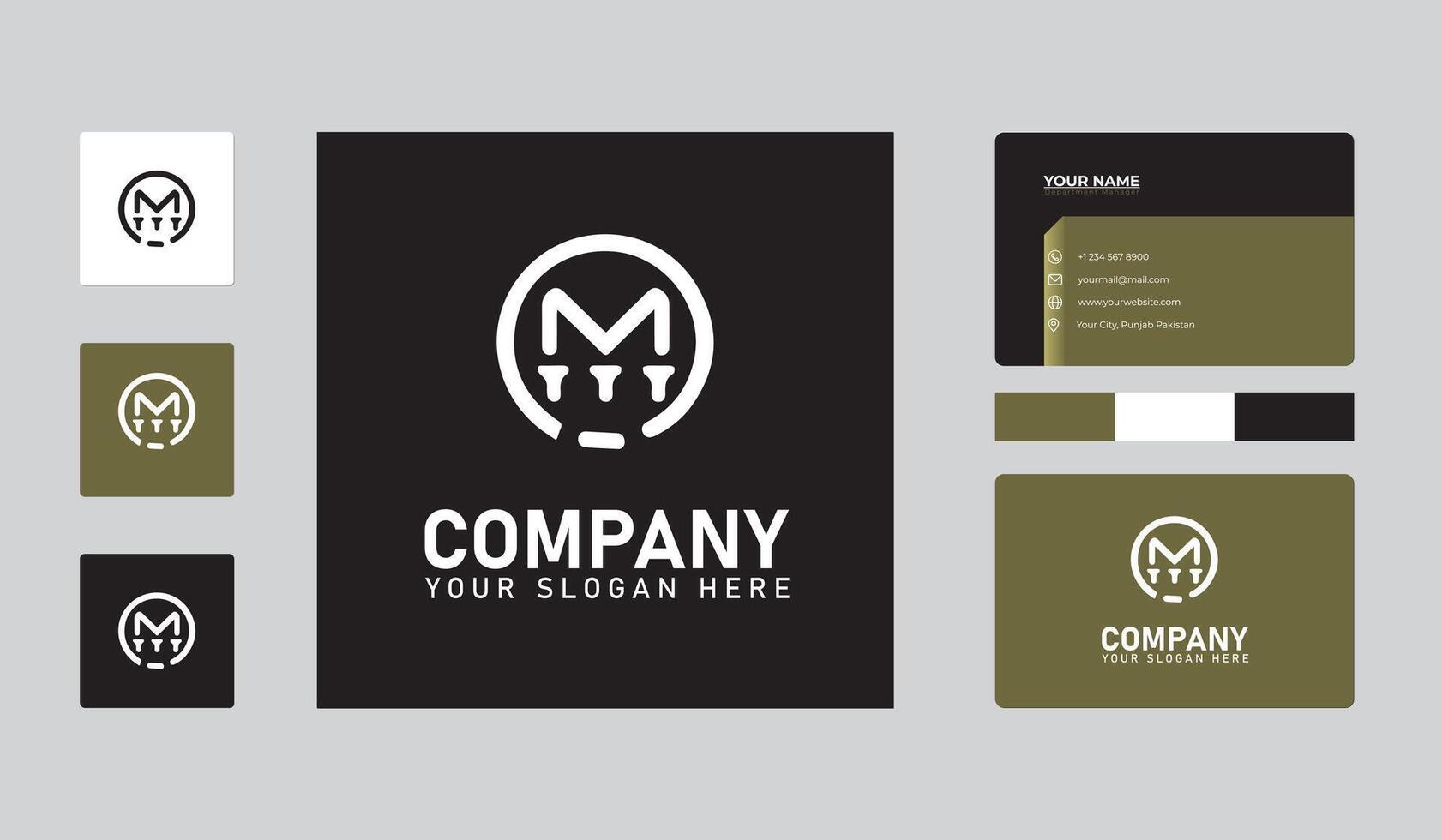 The logo and business cards for a company vector