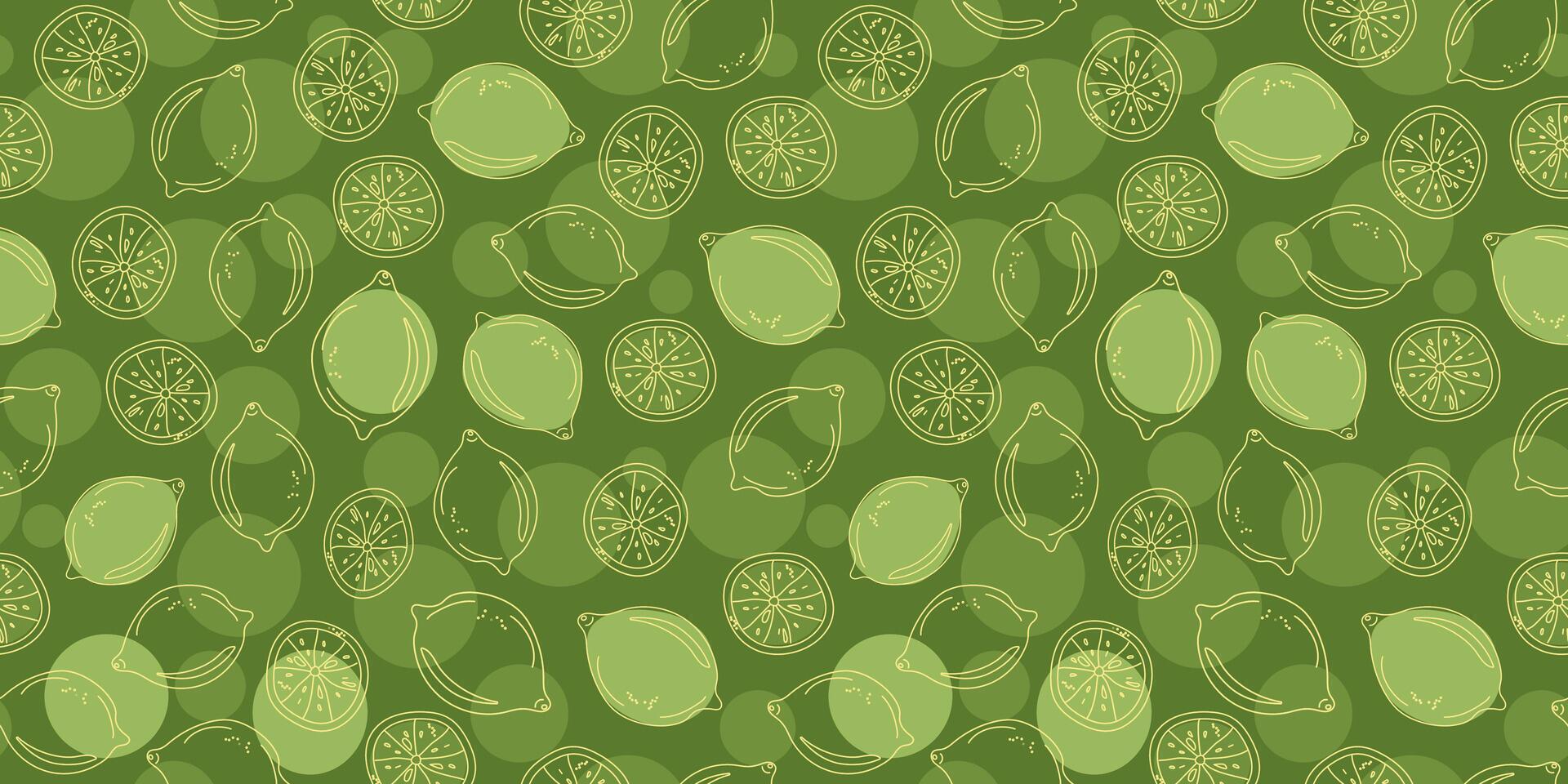 Pattern. Lemon, slice, citrus fruit. Hand drawn, sketch. Doodle line icons. Seamless background. vector