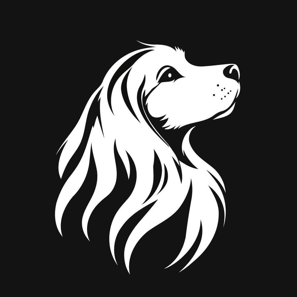 Elegant Dog Silhouette with Flowing Fur vector