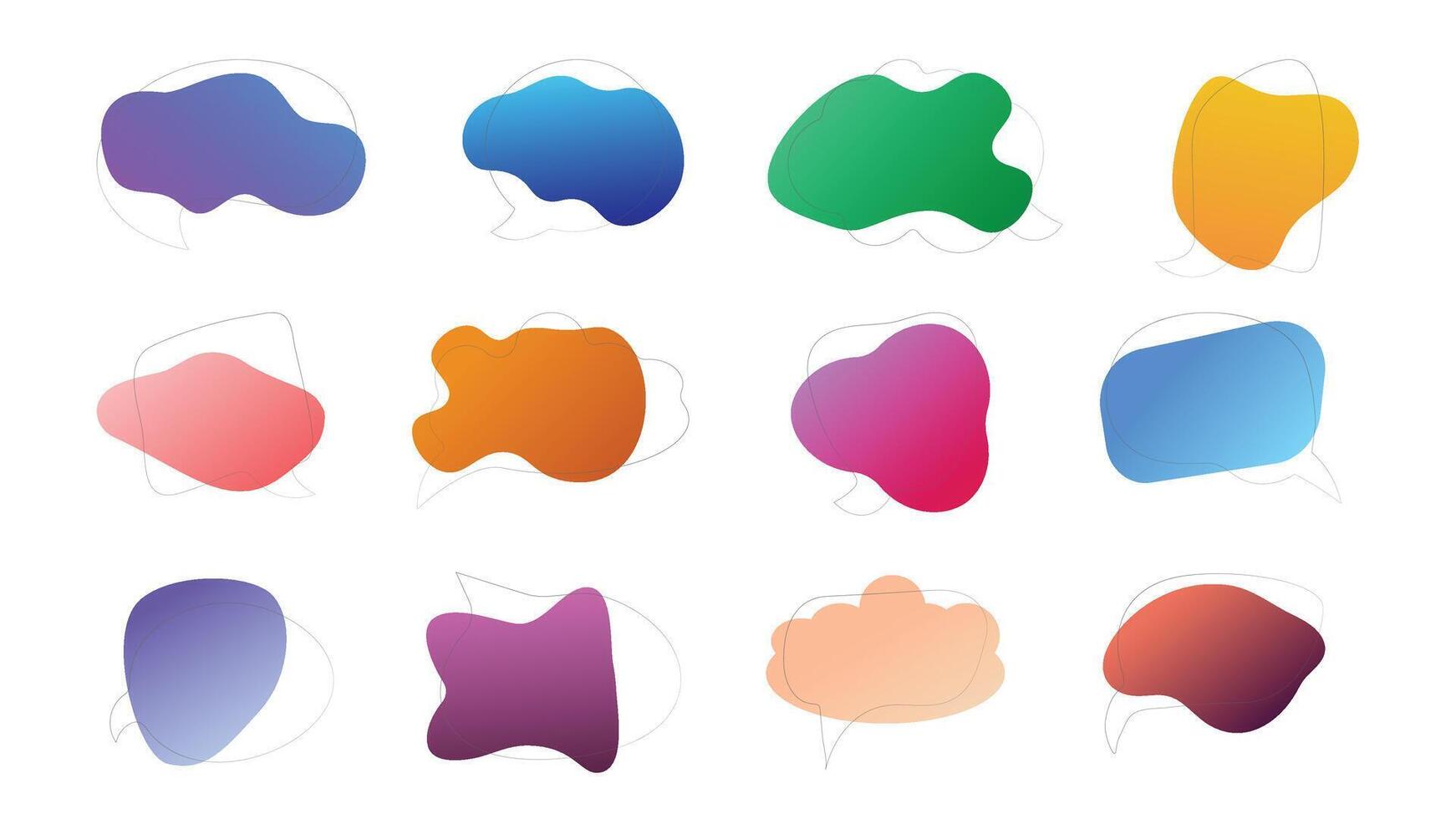 Collection of speech bubbles with copy space vector