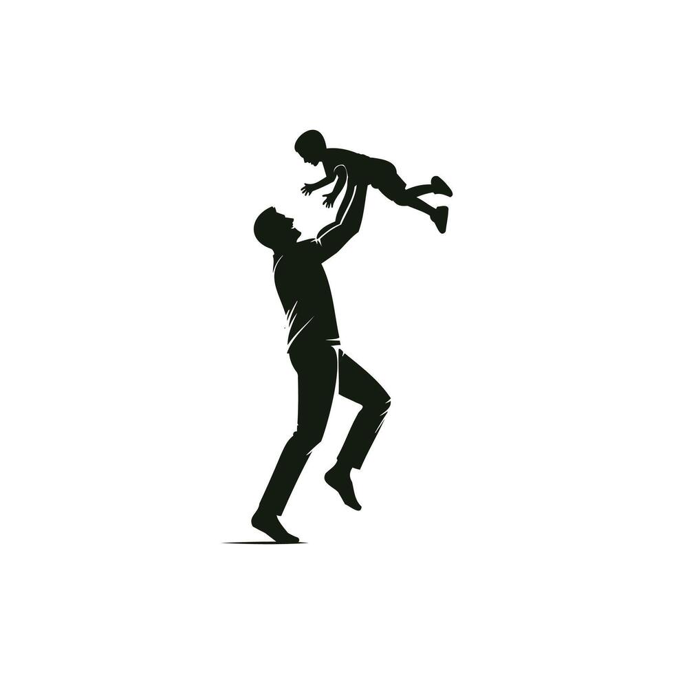 Father Lifting Child Silhouette Illustration vector