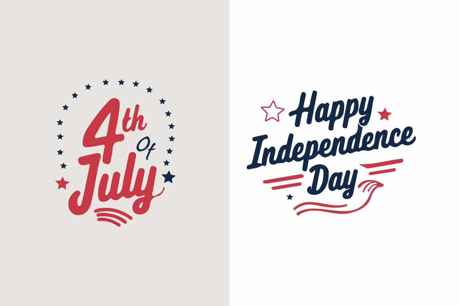 Fourth of July USA Text Art Design vector