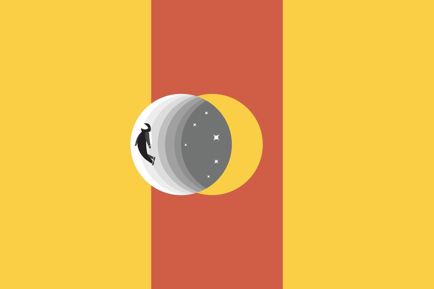 astronaut out from hole. concept of Space exploration, travel, new technology and innovation. Minimal design eps10 illustration vector