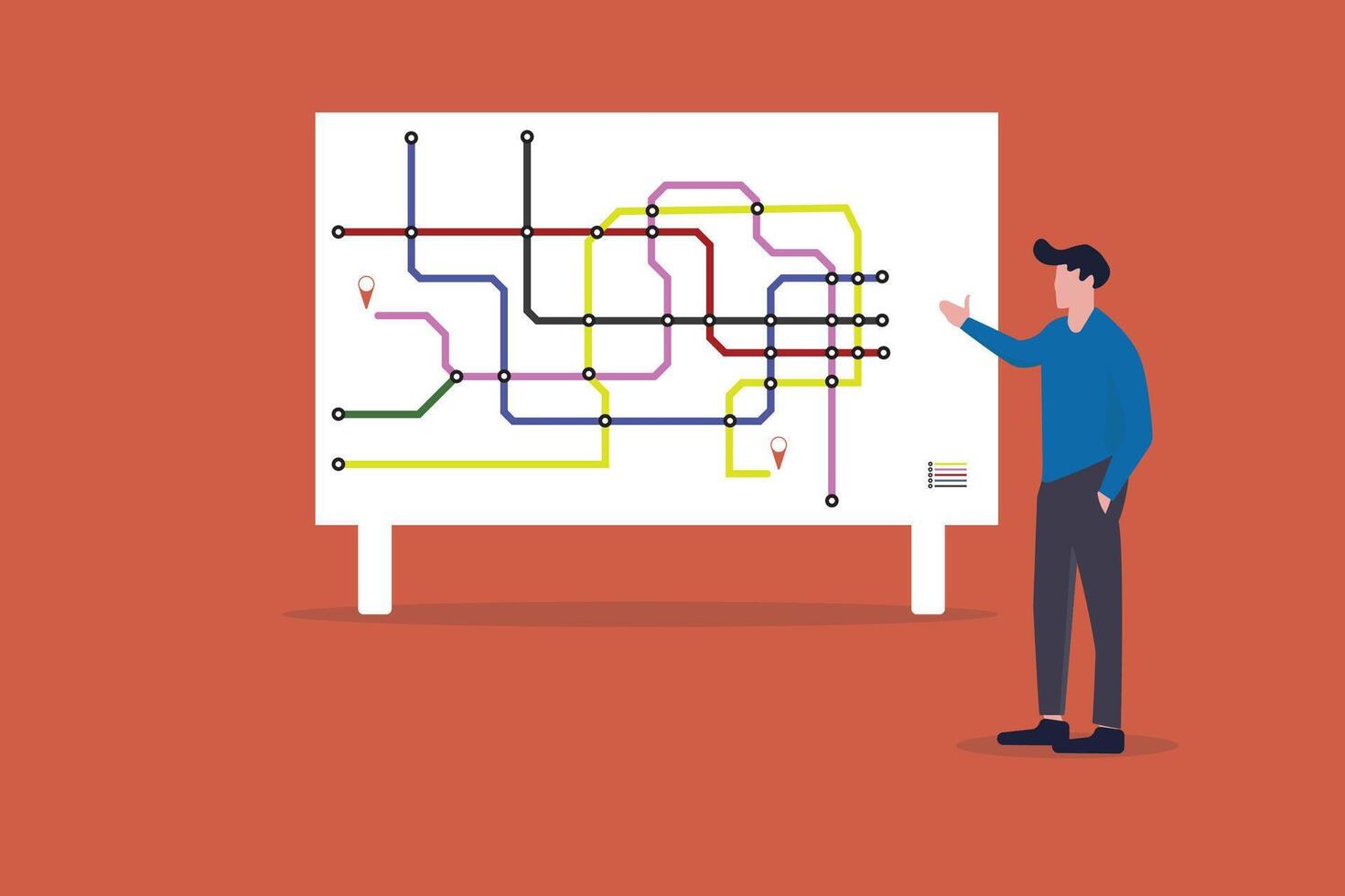 Mature businessman looking at map in station vector