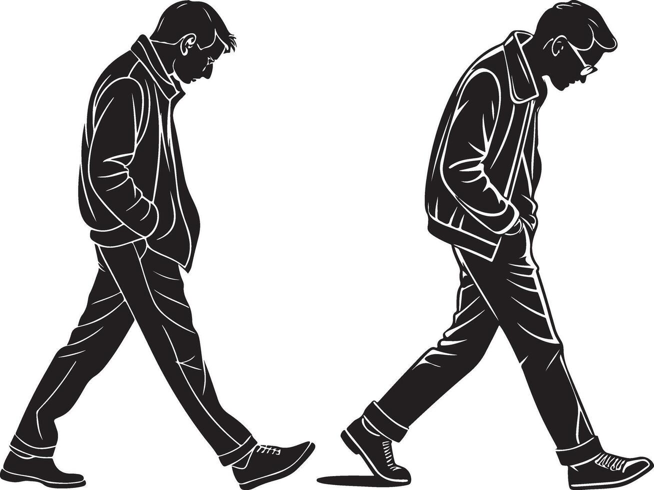 Minimalist Silhouette of a Man Walking vector