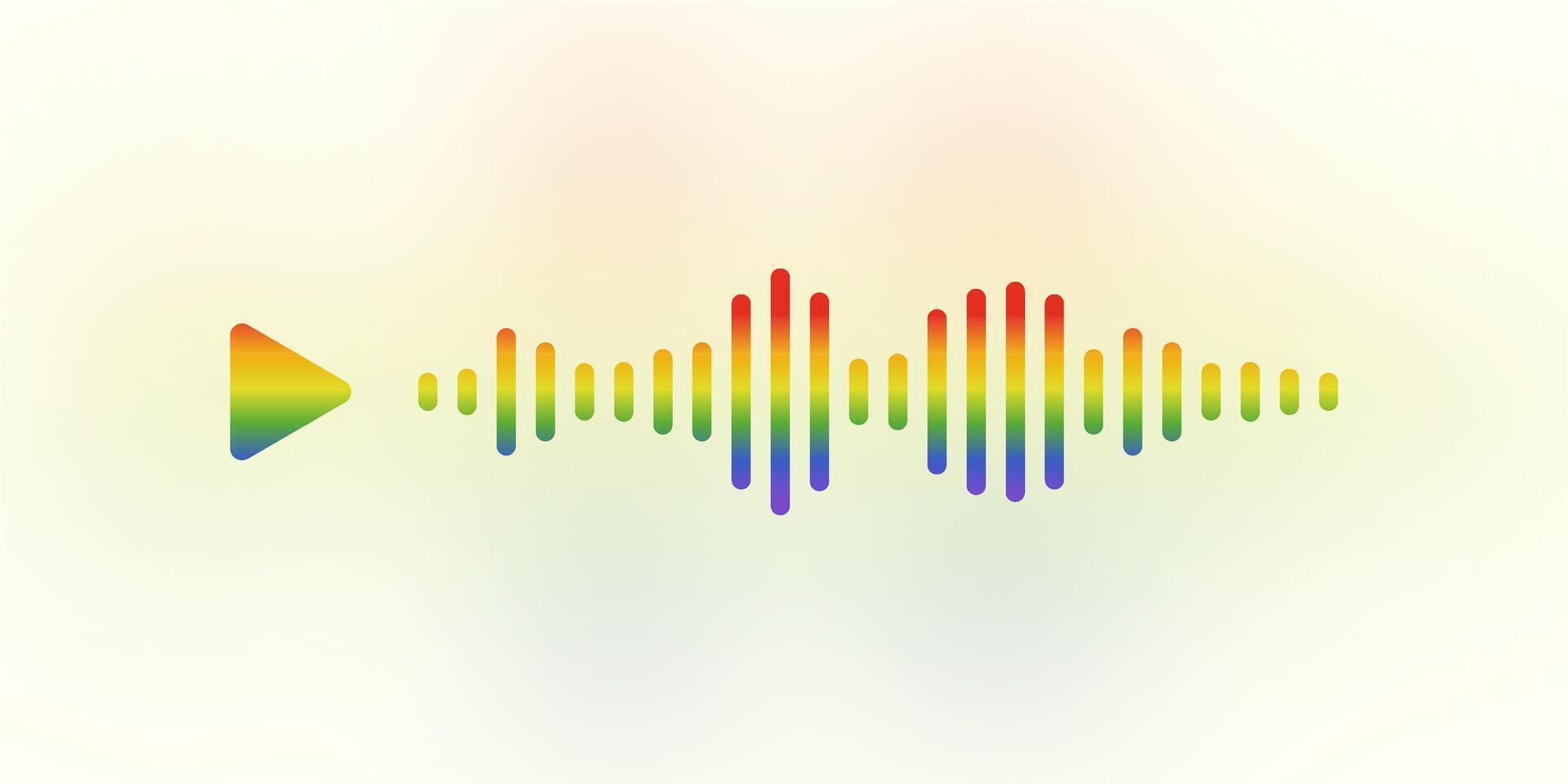 Colorful sound wave equalizer for interface design. Abstract vibrant waves representing audio frequencies. Digital artwork showcasing sound visualization. vector