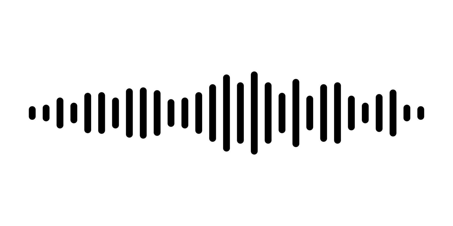 Voice message audio wave with EQ bars and sound lines. Isolated symbol for podcast interface or song visual. Useful for audio player layout, music screen or recording application concept vector