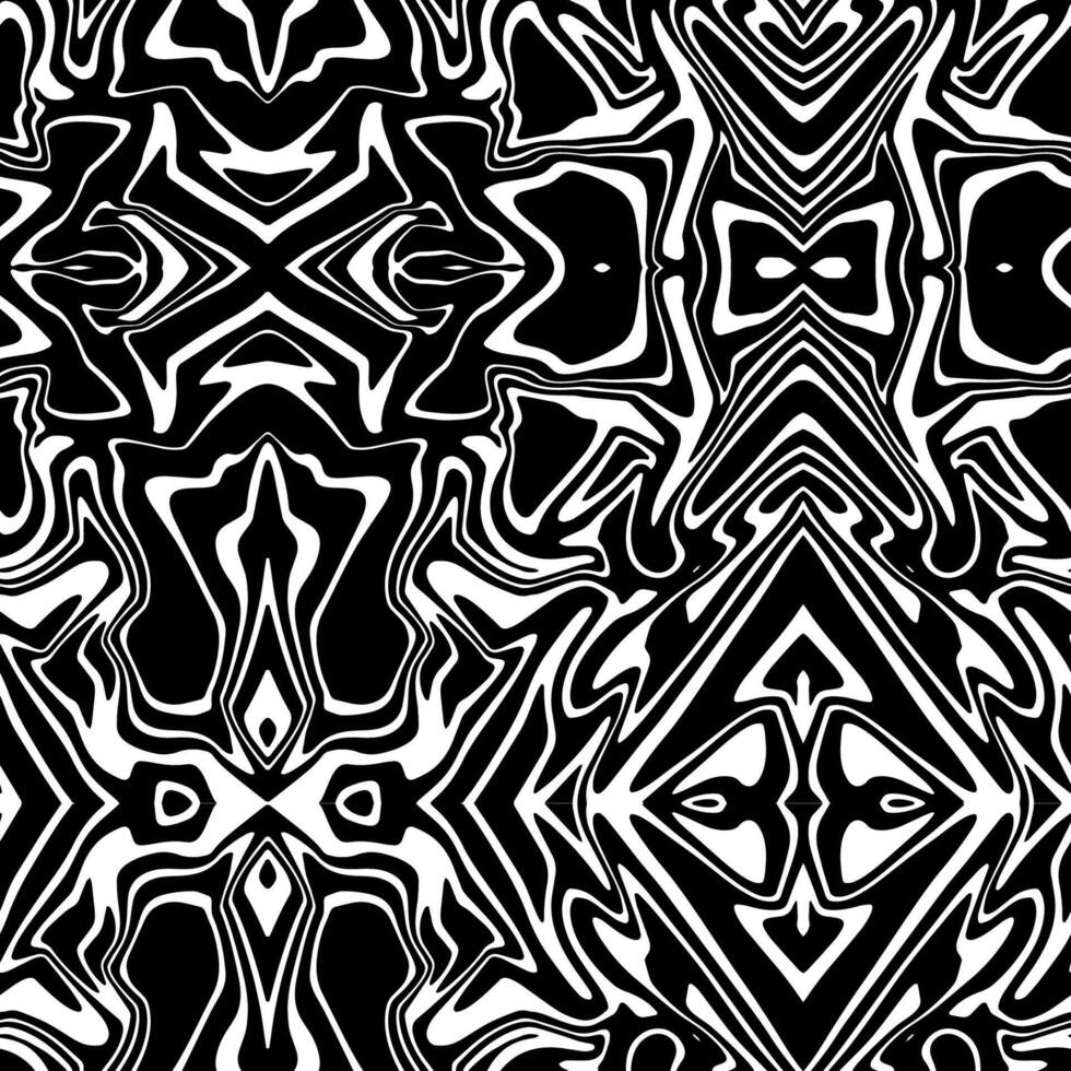 seamless pattern unique psychedelic liquid black white vector