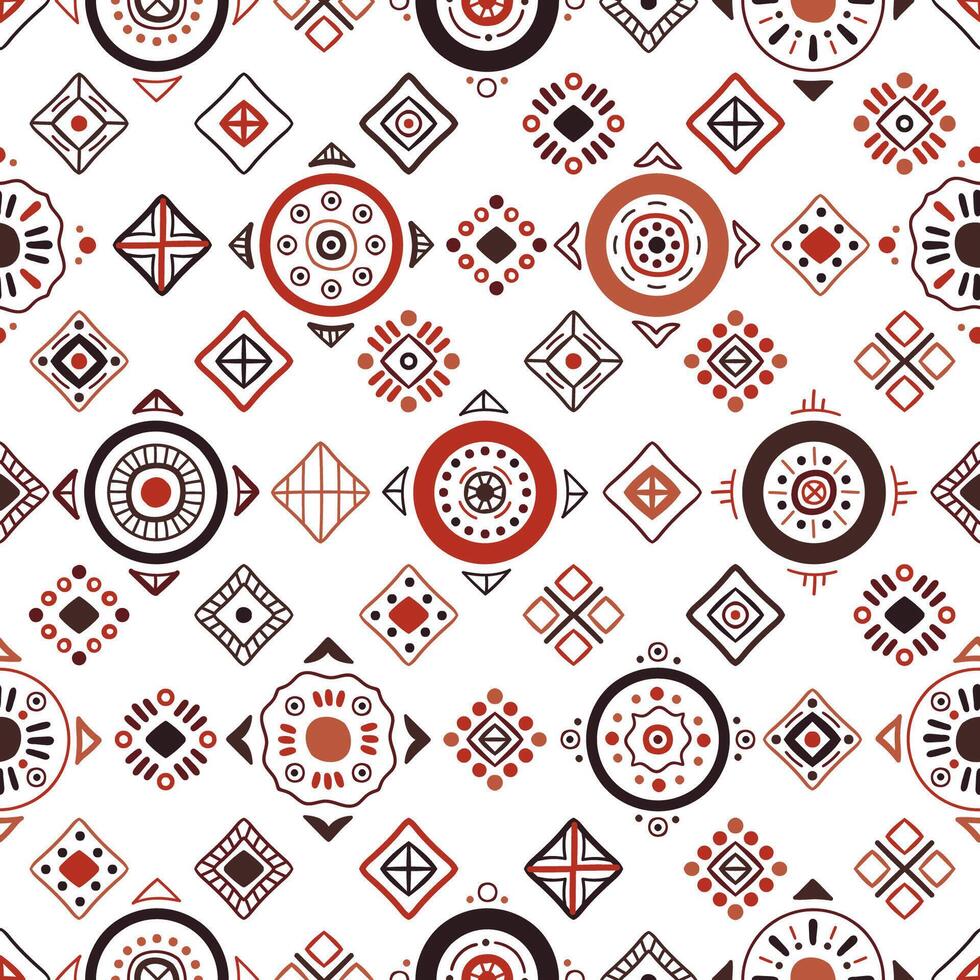 Ethnic seamless in native style pattern with African art decoration tribal geometric Folk background vector