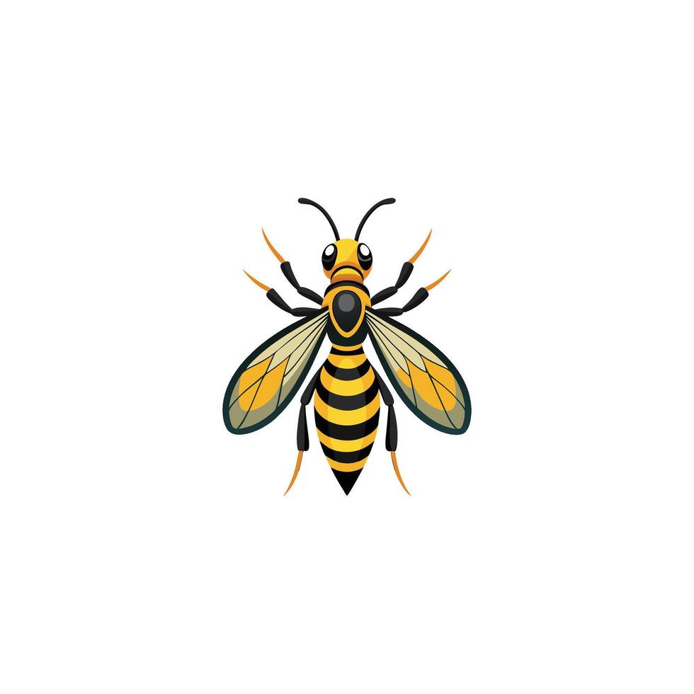 Wasp Side View Sketch for Entomology Concept Design vector