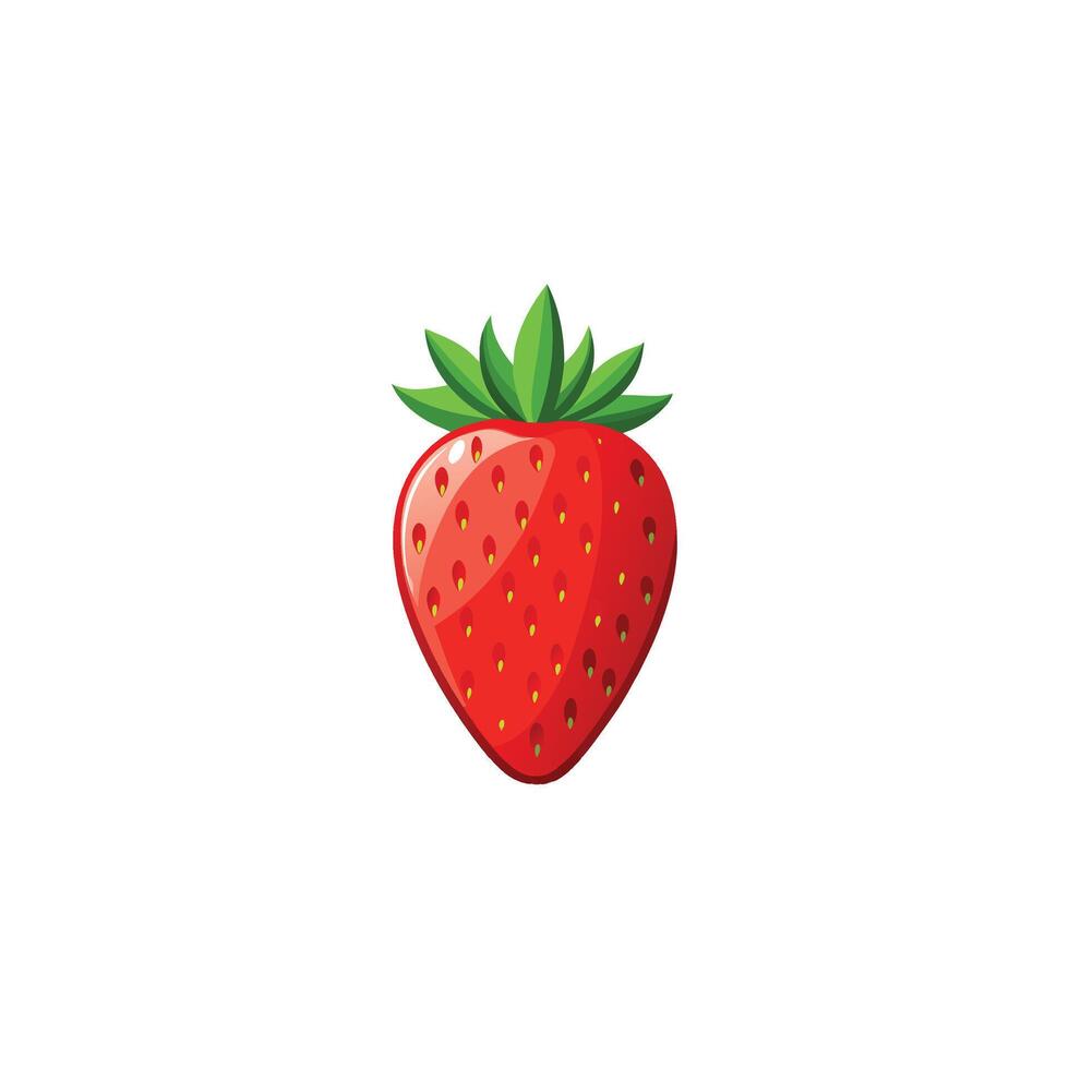 Realistic Strawberry Fruit Design Isolated on White vector