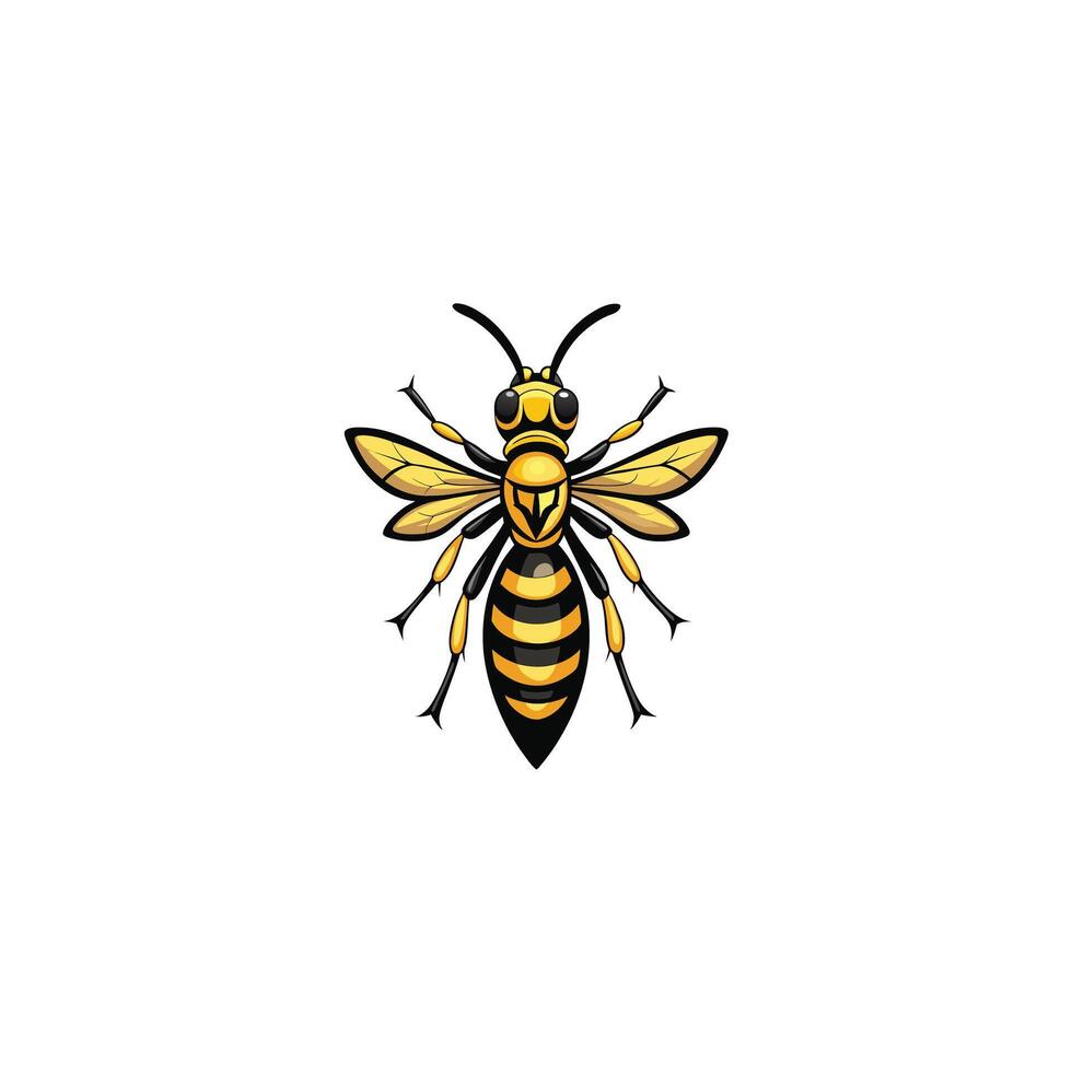 Aggressive Wasp Icon Isolated on White Canvas vector