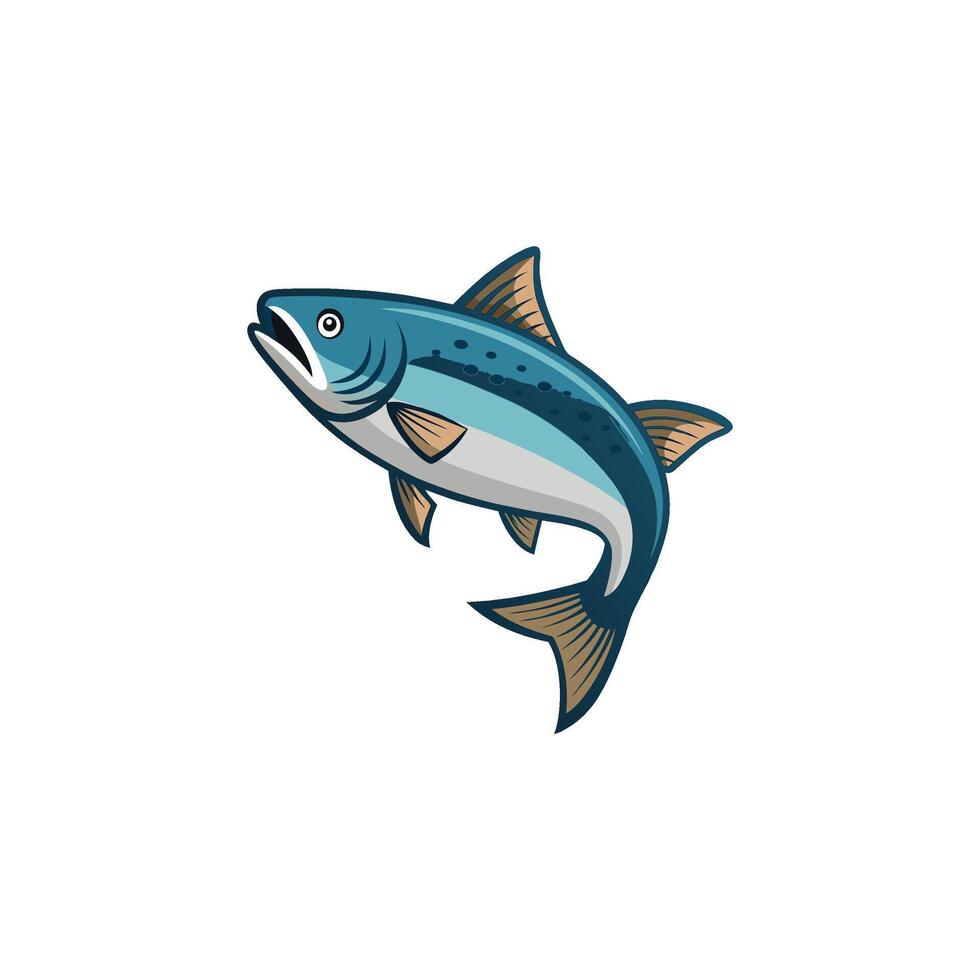 Realistic Salmon Fish Illustration in Profile View vector