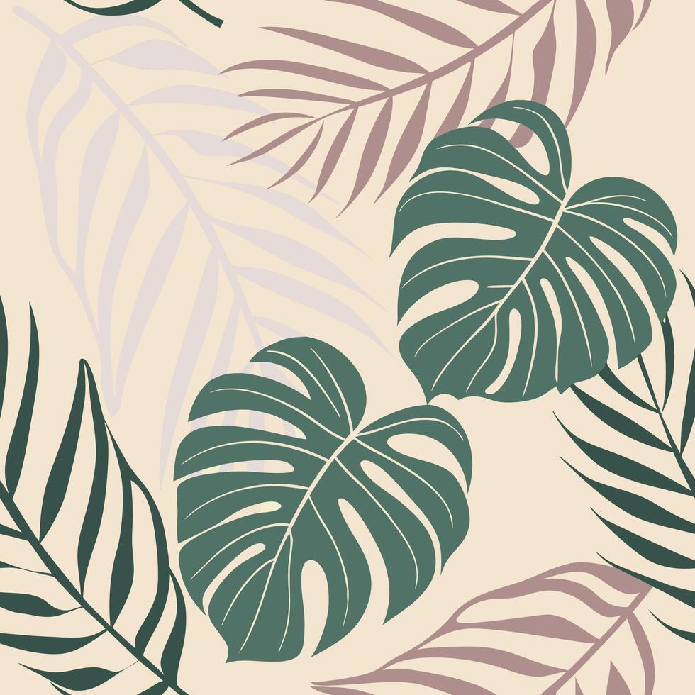 Tropical Leaf Pattern Design vector