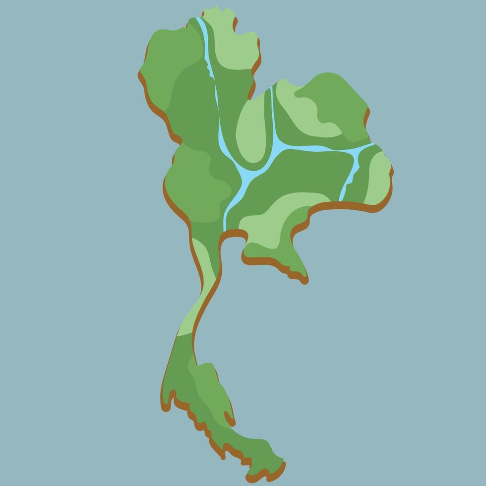 Thailand map illustration vector