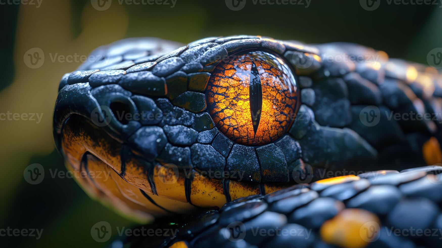 Intricate Details of a Snake's Eye Captured in Close-Up With Vivid Colors and Textures photo