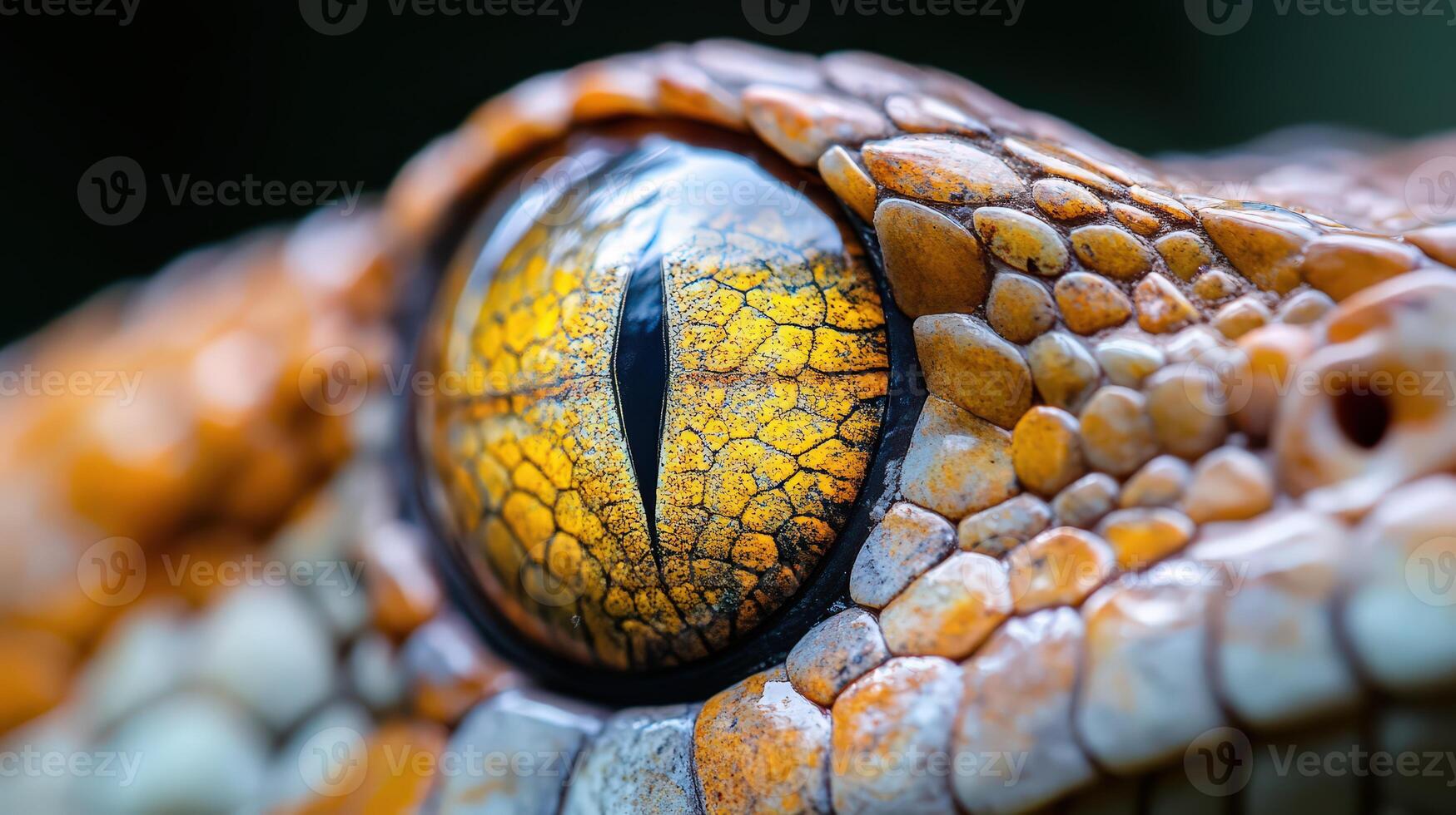 Close-up View of a Snake's Eye Revealing Intricate Details of Texture and Color photo
