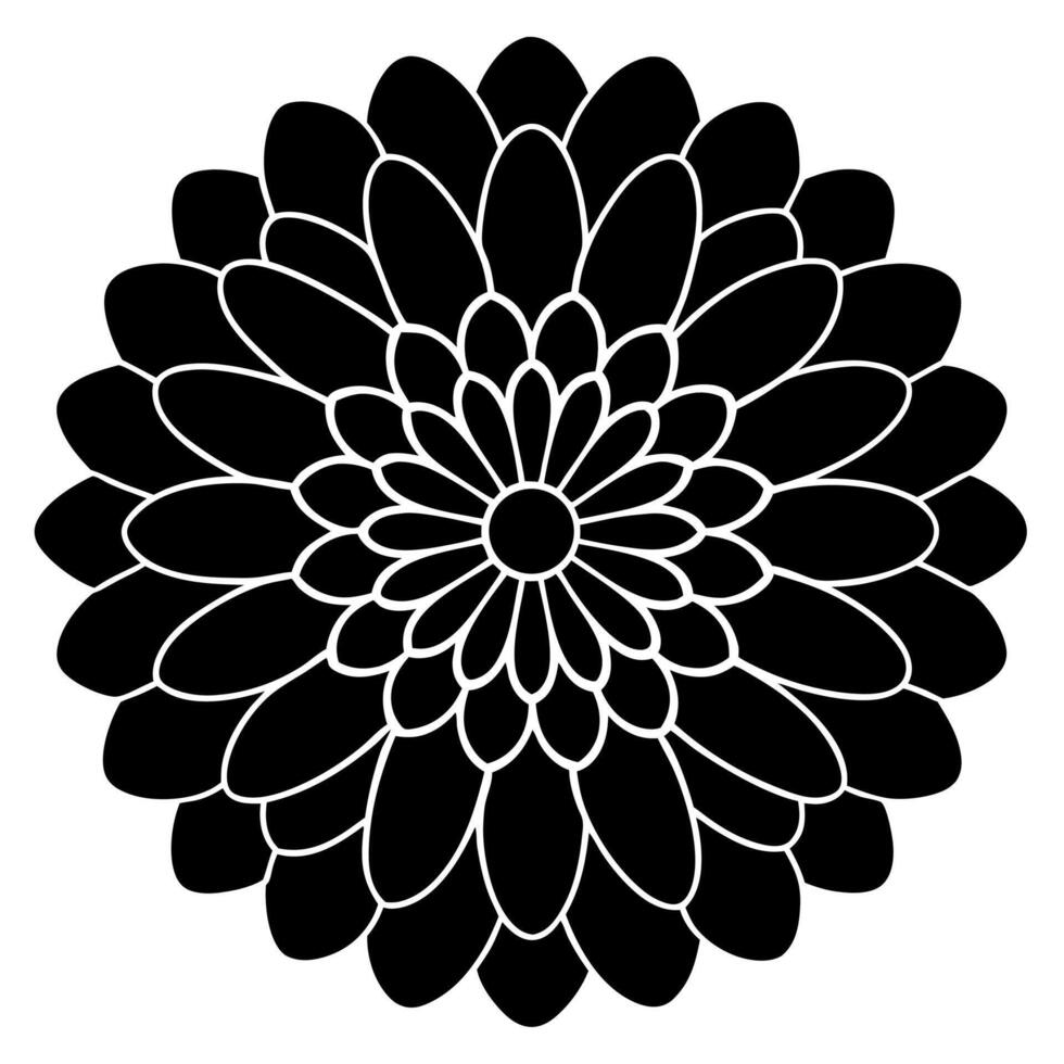 Simple Zinnia Icon Round Outline vector